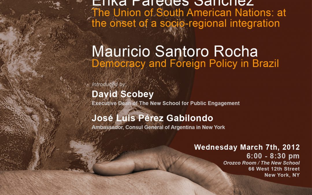 Public Lecture by Erika Paredes Sánchez and Mauricio Santoro Rocha, 2011-2012 PNK Fellows