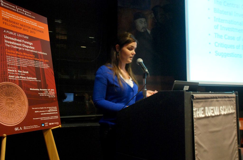 Cecila María Minaverry, President Néstor Kirchner Fellow 2012-2013, successfully completed an enriching academic exchange at The New School