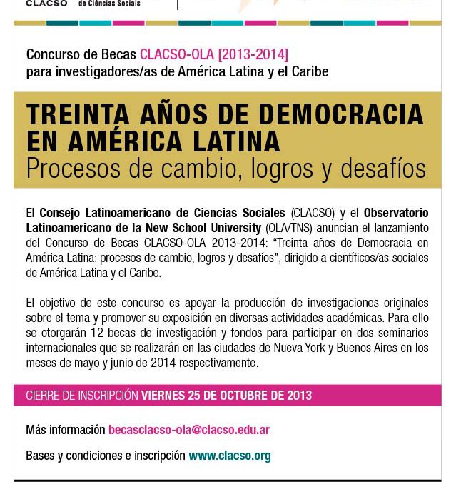 CLACSO-OLA Scolarship Competition 2013-2014
