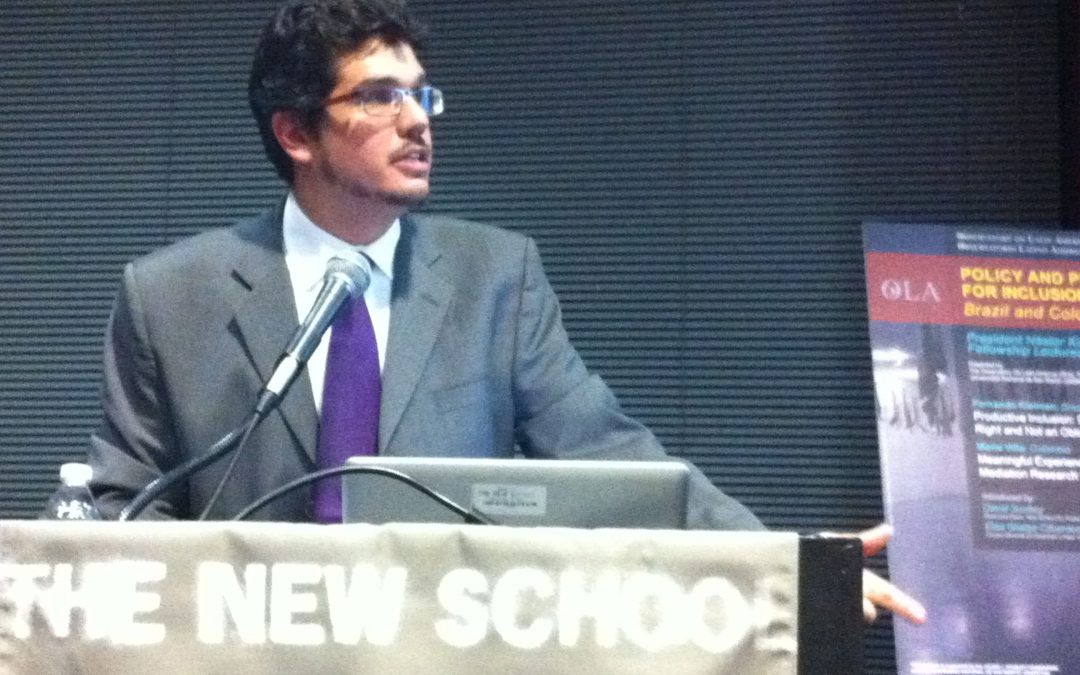 Fernando Kleiman, 2013-2014 President Néstor Kirchner Fellow, gives public lecture in New York