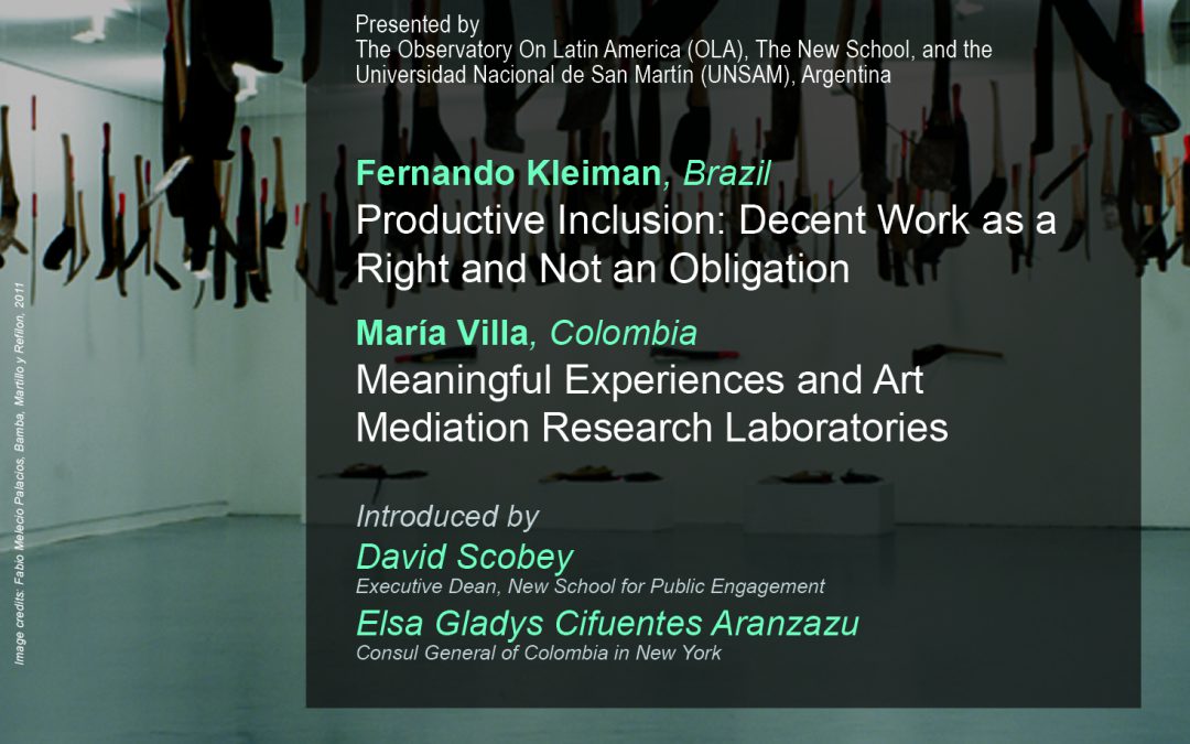 Conferencia Pública de Fernando Kleiman y María Villa, Becarios PNK 2013-2014