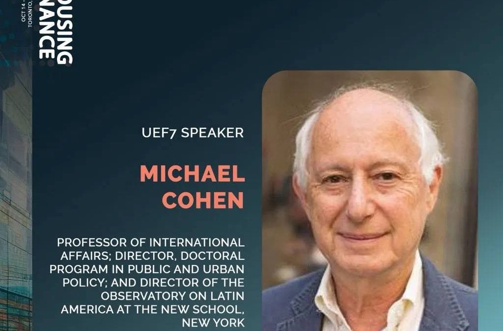 Michael Cohen ponente en el Foro de Economía Urbana UEF7